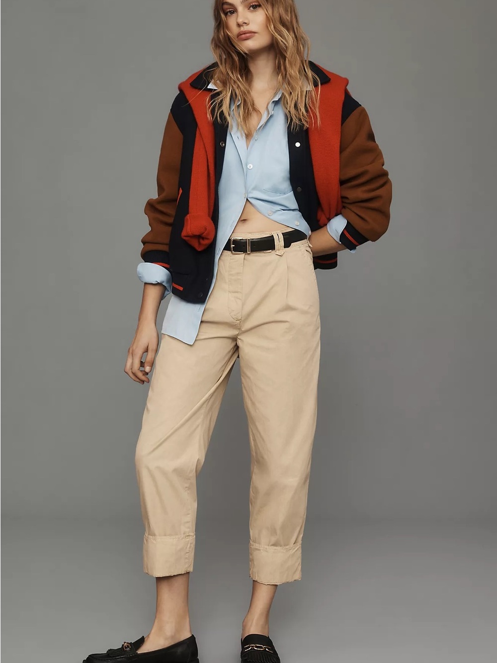 Anthropologie High-Cuff Tan Chino Pants - Picture 2 of 8